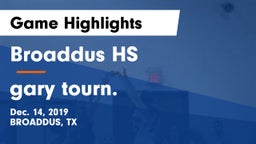 Broaddus HS vs gary tourn. Game Highlights - Dec. 14, 2019