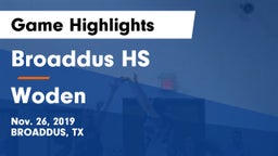 Broaddus HS vs Woden  Game Highlights - Nov. 26, 2019