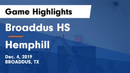 Broaddus HS vs Hemphill  Game Highlights - Dec. 4, 2019