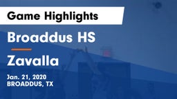 Broaddus HS vs Zavalla  Game Highlights - Jan. 21, 2020