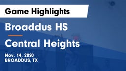 Broaddus HS vs Central Heights  Game Highlights - Nov. 14, 2020