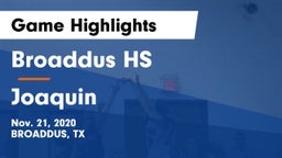 Broaddus HS vs Joaquin  Game Highlights - Nov. 21, 2020