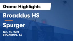 Broaddus HS vs Spurger  Game Highlights - Jan. 15, 2021
