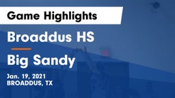 Broaddus HS vs Big Sandy  Game Highlights - Jan. 19, 2021