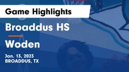 Broaddus HS vs Woden  Game Highlights - Jan. 13, 2023