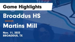 Broaddus HS vs Martins Mill  Game Highlights - Nov. 11, 2023
