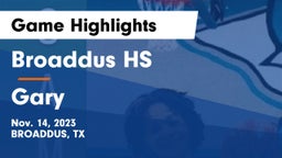 Broaddus HS vs Gary  Game Highlights - Nov. 14, 2023