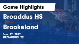 Broaddus HS vs Brookeland Game Highlights - Jan. 12, 2019