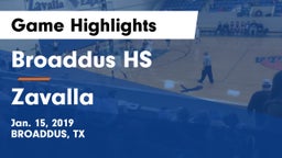 Broaddus HS vs Zavalla  Game Highlights - Jan. 15, 2019
