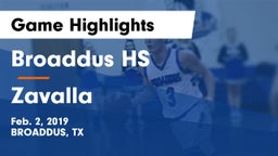 Broaddus HS vs Zavalla  Game Highlights - Feb. 2, 2019