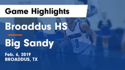 Broaddus HS vs Big Sandy  Game Highlights - Feb. 6, 2019