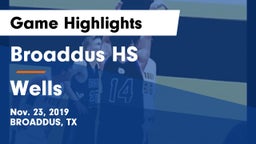 Broaddus HS vs Wells  Game Highlights - Nov. 23, 2019