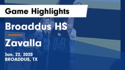 Broaddus HS vs Zavalla  Game Highlights - Jan. 22, 2020