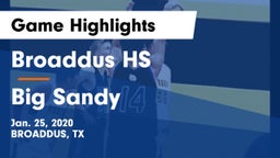 Broaddus HS vs Big Sandy  Game Highlights - Jan. 25, 2020