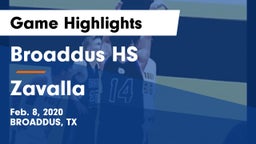 Broaddus HS vs Zavalla  Game Highlights - Feb. 8, 2020