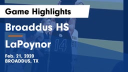 Broaddus HS vs LaPoynor  Game Highlights - Feb. 21, 2020