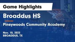 Broaddus HS vs Pineywoods Community Academy Game Highlights - Nov. 10, 2023
