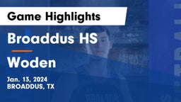 Broaddus HS vs Woden  Game Highlights - Jan. 13, 2024