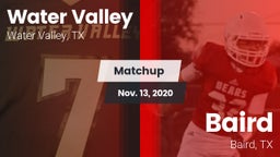 Matchup: Water Valley vs. Baird  2020