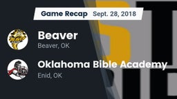 Recap: Beaver  vs. Oklahoma Bible Academy 2018