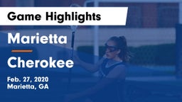 Marietta  vs Cherokee  Game Highlights - Feb. 27, 2020