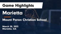 Marietta  vs Mount Paran Christian School Game Highlights - March 28, 2023