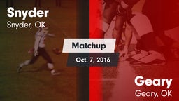 Matchup: Snyder vs. Geary  2016