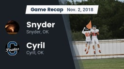 Recap: Snyder  vs. Cyril  2018