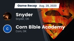 Recap: Snyder  vs. Corn Bible Academy  2020