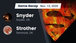 Recap: Snyder  vs. Strother  2020