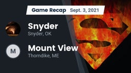 Recap: Snyder  vs. Mount View  2021