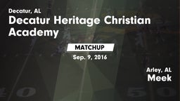 Matchup: Decatur Heritage Chr vs. Meek  2016