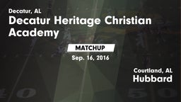 Matchup: Decatur Heritage Chr vs. Hubbard  2016