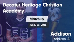 Matchup: Decatur Heritage Chr vs. Addison  2016