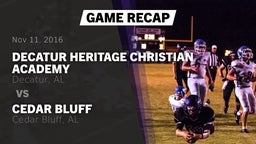 Recap: Decatur Heritage Christian Academy  vs. Cedar Bluff  2016