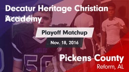 Matchup: Decatur Heritage Chr vs. Pickens County  2016