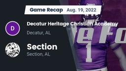 Recap: Decatur Heritage Christian Academy  vs. Section  2022