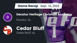 Recap: Decatur Heritage Christian Academy  vs. Cedar Bluff  2022