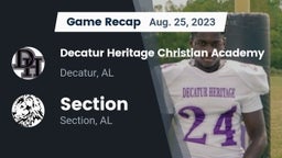 Recap: Decatur Heritage Christian Academy  vs. Section  2023