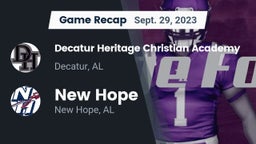 Recap: Decatur Heritage Christian Academy  vs. New Hope  2023