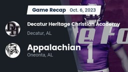 Recap: Decatur Heritage Christian Academy  vs. Appalachian  2023