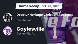 Recap: Decatur Heritage Christian Academy  vs. Gaylesville  2023