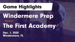 Windermere Prep  vs The First Academy Game Highlights - Dec. 1, 2020