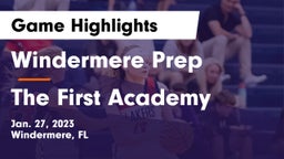 Windermere Prep  vs The First Academy Game Highlights - Jan. 27, 2023