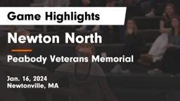 Newton North  vs Peabody Veterans Memorial  Game Highlights - Jan. 16, 2024