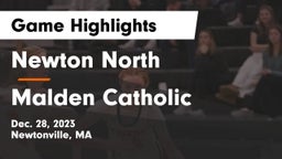 Newton North  vs Malden Catholic  Game Highlights - Dec. 28, 2023