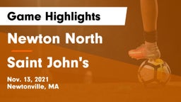 Newton North  vs Saint John's  Game Highlights - Nov. 13, 2021