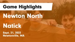 Newton North  vs Natick  Game Highlights - Sept. 21, 2023