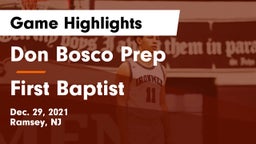 Don Bosco Prep  vs First Baptist  Game Highlights - Dec. 29, 2021