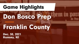 Don Bosco Prep  vs Franklin County Game Highlights - Dec. 30, 2021